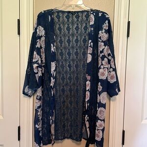 Feitong blue floral cover up